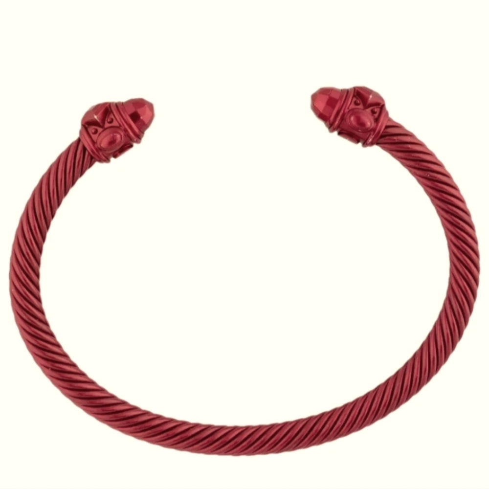 ISO--- DARK RED DAVID YURMSN CABLE 5mm Bracelet